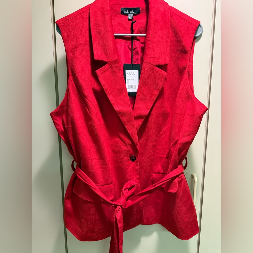 Nicole Miller Vibrant Red Sleeveless Vest